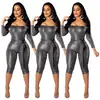 D9081 roupas femininas transfronteiriças Amazon wish quente europeu e americano feminino sexy gola de uma palavra macacão dourado e prateado