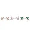 Pendientes de Mariposa de Circonio Coloridos Más Vendidos de Amazon para Mujer Estilo Ins Simple de Gama Alta Exquisitos Elegantes Joyería de Oreja de Nicho