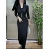 Forte 234 Da Ai Mei Yuan 2025 Verão Novo Moda Coreana Vestido Slim Fit de Bolinhas para Mulheres