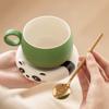 Taza de Café China Nueva Panda Bambú Verde de Fábrica Taza para Latte de Alta Gama Taza para Dibujar Flores Taza de Cerámica Personal Taza de Té