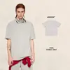 Conjunto de Shorts Casuales para Hombre Bk Efecto Enfriador Cuello Alto Algodón Puro Color Sólido Básico Holgado Manga Corta Longitud Tres Cuartos