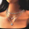 Explosiones Transfronterizas Europeas y Americanas Joyería de Comercio Exterior Mariposa Amor Collar de Múltiples Capas Cadena para Clavícula de Mujer Accesorios de Moda Joyería