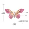Broche de Mariposa Multicolor Estilo Retro Europeo y Americano, Pin de Piedras de Strass Graduadas de Imitación Perla de Lujo, Broche de Joyería de Alta Gama con Temática Animal
