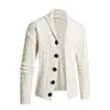 Suéter Cardigan Transfronteiriço 2026 Novo Masculino com Gola Convertível, Estilo Europeu e Americano Moderno, Tricô de Manga Longa para Jovens Homens