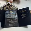 Invitaciones Personalizadas de Acrílico Negro y Dorado con Estampado Dorado, Invitaciones de Boda de Alta Gama, Tarjetas de Boda, Invitaciones Impresas, Tarjetas de Invitación