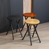 Material de Hierro Diseño sin Respaldo Silla de Comedor Portátil Silla Plegable Taburete Redondo Pequeño de Patas Altas para el Hogar Silla Plegable