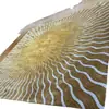 Piso de Luxo Leve, Linhas Geométricas Onduladas Amarelo Dourado, Tapete Lavável de Falso Cashmere, Mesa de Cabeceira do Quarto, Mesa de Centro da Sala de Estar