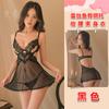 Fan Lei - Ropa interior sexy con tirantes, pijama sexy, encaje transparente, tentación, pasión, soporte de acero, conjunto uniforme fruncido 557