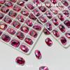 Joias de unha vermelho-rosado de alta qualidade diamante atacado gotas d'água coração torto quadrado gordo retangular formato fundo pontudo Diamante K9 cristal de vidro