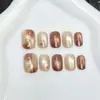 Unhas Usáveis Estrela de Caramelo Novo Outono/Inverno Olho de Gato Estilo Curto Melard Pontas de Unha Tendência Atacado