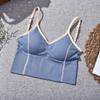 Camisola nueva, hermosa espalda, sin aros de acero, envuelta en el pecho, tubo superior, correa para el hombro, uso interior, uso exterior, almohadilla de pecho de una pieza, ejercicio de yoga