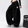 Calça de moletom cinza estilo esportivo casual para mulheres, nova coleção primavera 2026, cintura alta, modelagem solta, afina a silhueta, perna reta, calça atlética de perna larga