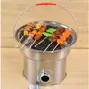 Estufa de Carbón de Acero Inoxidable, Estufa de Calefacción, Parrilla Barbacoa, Fogata Móvil Portátil para Exteriores, Estufa de Leña, Fogata