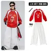Ropa de Calle de Baile Urbano para Niños Niños Hip-Hop Festivo Rojo No. Traje de 7 piezas para Niños Hip-Hop Atuendo de Año Nuevo para Actuación
