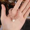Estilo Coreano ins Celebridad Cibernética Cuerda para el Cabello de Perlas Cristal Anillo para el Cabello Pedrería Cola de Caballo Cuerda para el Cabello Simple Pulsera de Doble Uso