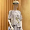 Conjunto de Verano para Mamá, Elegante y de Alta Gama Casual de Dos Piezas para Mujeres de Mediana Edad y Mayores, la Abuela se Ve Joven y Elegante, Traje de Chifón
