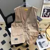 Chaleco Cargo Multip Bolsillos Estilo Japonés para Hombre, Top Chaleco Holgado de Verano a la Moda, Chaqueta Chaleco Casual Cool