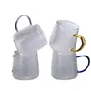 Copo Imperial Resistente ao Calor para Uso Doméstico com Alça de Vidro Martelé, Copo de Água Transparente, Copo de Chá Florido de Alto Borossilicato para Venda por Atacado