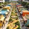 Tiendas contenedor de moda, áreas escénicas de turismo cultural, calles comerciales, tiendas de mercados nocturnos, puestos de té y bebidas, tiendas móviles contenedor