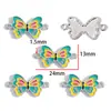 Accesorio de joyería de aleación que gotea aceite, colgante de doble mariposa, accesorio de eslabón decorativo para pulsera y collar DIY W731