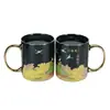 Taza Cambia Color Sensible a la Temperatura Personalizada por el Fabricante, Diseño Cultural y Creativo, Taza de Té de Cerámica Sensible a la Temperatura Estilo Nacional, Taza de Agua de Alta Gama para Souvenir