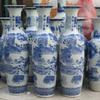 Vaso de Chão para Casa Nova Porcelana Azul e Branca Cerâmica Vaso Grande Pintura Qingming Shanghe Decoração de Porta de Sala de Estar de Hotel