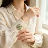 Botões de Punho Redondos Listrados de Cor Contrastante Totalmente Cravejados de Strass para Camisa Feminina, Punho de Camisa, Decoração de Botão de Strass Brilhante para Banquete, Vestido de Noite