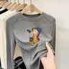Colección de otoño e invierno: Camiseta interior térmica de manga larga para niños con estampados de dibujos animados, camiseta cálida, top casual y versátil, estilo moderno