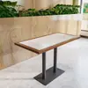 Restaurante de Chá Estilo Hong Kong Combinação de Mesa e Cadeira Hotel Casa de Chá Restaurante Ocidental Madeira Maciça Cadeira de Rattan Cabine de Restaurante Sofá Comercial