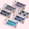 Uñas Postizas Portátiles de Terapia de Luz Mixta Electroplateadas Mate, Set Desmontable de 24 Piezas, Uñas Postizas Largas Estilo Ballet, Estilo Ins
