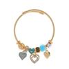 Pulsera europea y americana transfronteriza DIY panjiaduo de aleación con colgante en forma de corazón, moda personalidad, acero inoxidable, ajustable