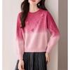 Suéter de Punto Redondo con Flores Estéreo Súper Bonito para Mujer Otoño e Invierno 2025 Nuevo Estilo Holgazán de Punto de Gama Alta
