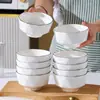 Tazones de Arroz Individuales al por Mayor para Uso Doméstico, Tazones de Arroz de Cerámica. Cuencos de Arroz con Forma de Diamante de Nuevo Estilo, Vajilla Sencilla