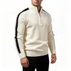 Comercio electrónico transfronterizo: Colección de invierno 2026 - nuevos suéteres de punto de bloques de color de moda y suéteres para hombre con media cremallera