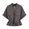 Chaqueta Ligera con Cremallera de Verano 2025 para Mujer, Bolso Simple de Moda, Chaqueta con Temperamento, Traje