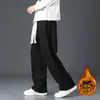 Pantalones Casuales Nuevos de Otoño e Invierno Transfronterizos para Hombre Rectos Holgados de Pana con Forro Polar Cálidos de Pierna Ancha Deportivos Largos