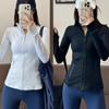 Conjunto Deportivo para Exteriores Ciclismo Ropa de Yoga Tops para Mujer Primavera Verano Casual Versátil Exterior Cuello Alto Chaqueta de Manga Larga Secado Rápido