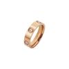 Anillo explosivo de seis diamantes acero titanio que no se desvanece lujo ligero alta gama viento frío dedo índice moda viento ins anillo anillo
