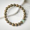 Venta Directa Pulsera de Sándalo Verde DIY Un Círculo Doble Círculo Madera Maciza Cuentas de Buda Pulsera Hombres y Mujeres Juguete Cultural Rosario Decoración Venta al por Mayor