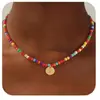 Collar de Corazón Turquesa Colorido de 26 Letras Transfronterizo Europeo y Americano, Gargantilla Elegante y Versátil