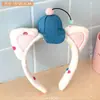 Tiara fofa de orelha de cachorro de pelúcia, acessório de cabelo de desenho animado feminino, tiara super fofa para lavar o rosto, aplicar máscara facial e tirar fotos, estilo novo