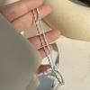 Pulsera de Cobre Plateada en Plata para Mujer, Estilo Nicho de Alta Gama, Nueva Pulsera Estrellada de Doble Capa, Delicada Joyería de Cuentas de Arroz