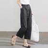 Calça Cropped de Trabalho Casual de Cintura Alta, Modelagem Ampla, Efeito Emagrecedor, Perna Larga, Estilo Balão, para Mulheres - Fabricante Atacado em Estoque