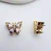 Pulsera de Abalorios de Micro Zirconia de Cuatro Hojas Color Dorado 18K con Conservación de Color, Pulsera de Abalorios de Múltiples Pasadas, Material de Abalorios de Cristal para Joyería DIY