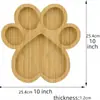 Bandeja Creativa para Snacks de Bambú con Forma de Pata de Perro, Plato de Cena de Madera Maciza, Plato para Desayuno de Comida Complementaria para Niños, Plato de Decoración para el Hogar