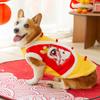 Traje Tang para Mascota Otoño e Invierno Ropa para Perro y Gato Corgi Chaleco de Año Nuevo Bulldog Francés Perro Mediano y Grande Ropa de Año Nuevo