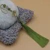 Abanico Xiangfei de 12 cm con Borla Verde, Abanico de Borla de Mariposa con Borlas Colgantes, Accesorio de Ropa Han de Estilo Antiguo, Sobre de Cheongsam de Estilo Étnico