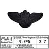 Pegatinas de tela bordadas autoadhesivas, sellos bordados por computadora, marca de moda, insignia de cuero negro, parche decorativo para prendas.