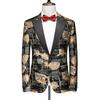 Traje de talla grande para hombre de empuje principal soltero Oeste un botón comercio exterior transfronterizo Amarillo Calado p165