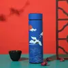 Copo Térmico Retrô Estilo Chinês Aço Inoxidável 304 Copo com Display Inteligente de Temperatura Estilo Ins Literário Tendência Nacional Copo para Presente Empresarial